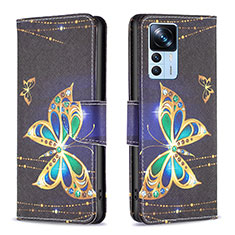 Coque Portefeuille Motif Fantaisie Livre Cuir Etui Clapet B03F pour Xiaomi Mi 12T 5G Noir