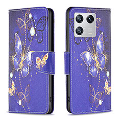 Coque Portefeuille Motif Fantaisie Livre Cuir Etui Clapet B03F pour Xiaomi Mi 13 Pro 5G Bleu Royal