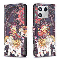 Coque Portefeuille Motif Fantaisie Livre Cuir Etui Clapet B03F pour Xiaomi Mi 13 Pro 5G Marron