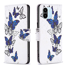 Coque Portefeuille Motif Fantaisie Livre Cuir Etui Clapet B03F pour Xiaomi Poco C50 Bleu