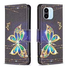 Coque Portefeuille Motif Fantaisie Livre Cuir Etui Clapet B03F pour Xiaomi Poco C50 Noir