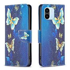 Coque Portefeuille Motif Fantaisie Livre Cuir Etui Clapet B03F pour Xiaomi Poco C51 Bleu Ciel