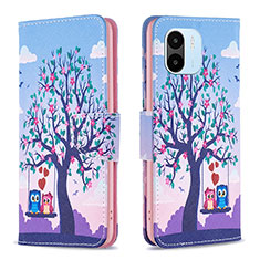 Coque Portefeuille Motif Fantaisie Livre Cuir Etui Clapet B03F pour Xiaomi Poco C51 Violet Clair