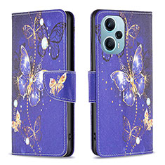 Coque Portefeuille Motif Fantaisie Livre Cuir Etui Clapet B03F pour Xiaomi Poco F5 5G Bleu