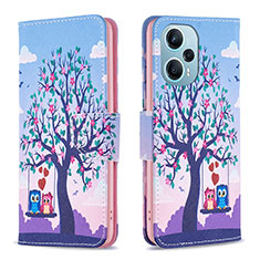 Coque Portefeuille Motif Fantaisie Livre Cuir Etui Clapet B03F pour Xiaomi Poco F5 5G Violet Clair