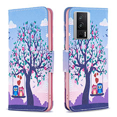 Coque Portefeuille Motif Fantaisie Livre Cuir Etui Clapet B03F pour Xiaomi Poco F5 Pro 5G Violet Clair