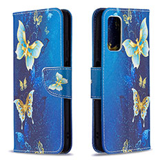 Coque Portefeuille Motif Fantaisie Livre Cuir Etui Clapet B03F pour Xiaomi Poco M3 Bleu Ciel