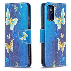 Coque Portefeuille Motif Fantaisie Livre Cuir Etui Clapet B03F pour Xiaomi Poco M5S Bleu Ciel