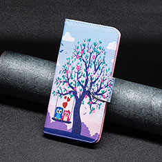 Coque Portefeuille Motif Fantaisie Livre Cuir Etui Clapet B03F pour Xiaomi Poco X5 5G Violet Clair