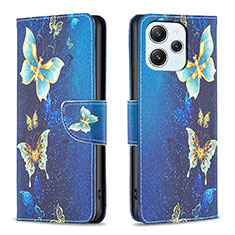 Coque Portefeuille Motif Fantaisie Livre Cuir Etui Clapet B03F pour Xiaomi Redmi 12 4G Bleu Ciel