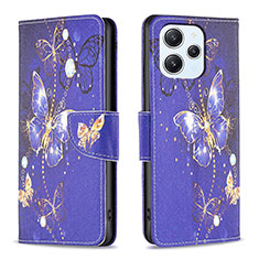 Coque Portefeuille Motif Fantaisie Livre Cuir Etui Clapet B03F pour Xiaomi Redmi 12 4G Bleu Royal