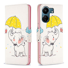 Coque Portefeuille Motif Fantaisie Livre Cuir Etui Clapet B03F pour Xiaomi Redmi 13C Jaune