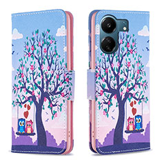 Coque Portefeuille Motif Fantaisie Livre Cuir Etui Clapet B03F pour Xiaomi Redmi 13C Violet Clair