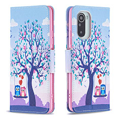 Coque Portefeuille Motif Fantaisie Livre Cuir Etui Clapet B03F pour Xiaomi Redmi K40 5G Violet Clair