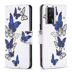 Coque Portefeuille Motif Fantaisie Livre Cuir Etui Clapet B03F pour Xiaomi Redmi K60 5G Bleu