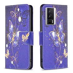 Coque Portefeuille Motif Fantaisie Livre Cuir Etui Clapet B03F pour Xiaomi Redmi K60 5G Bleu Royal