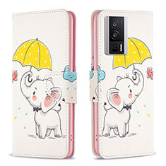 Coque Portefeuille Motif Fantaisie Livre Cuir Etui Clapet B03F pour Xiaomi Redmi K60 5G Jaune