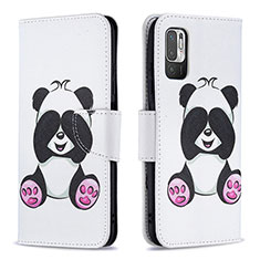 Coque Portefeuille Motif Fantaisie Livre Cuir Etui Clapet B03F pour Xiaomi Redmi Note 10 5G Blanc