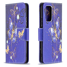 Coque Portefeuille Motif Fantaisie Livre Cuir Etui Clapet B03F pour Xiaomi Redmi Note 10 Pro 4G Bleu Royal