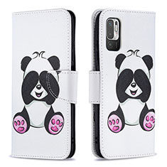 Coque Portefeuille Motif Fantaisie Livre Cuir Etui Clapet B03F pour Xiaomi Redmi Note 10T 5G Blanc