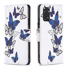 Coque Portefeuille Motif Fantaisie Livre Cuir Etui Clapet B03F pour Xiaomi Redmi Note 11 4G (2022) Bleu