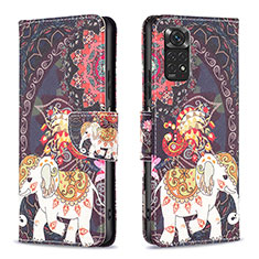 Coque Portefeuille Motif Fantaisie Livre Cuir Etui Clapet B03F pour Xiaomi Redmi Note 11 4G (2022) Marron