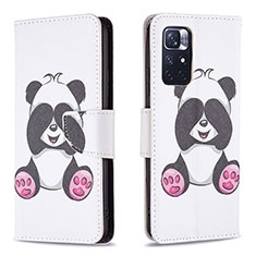 Coque Portefeuille Motif Fantaisie Livre Cuir Etui Clapet B03F pour Xiaomi Redmi Note 11 5G Blanc