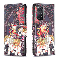 Coque Portefeuille Motif Fantaisie Livre Cuir Etui Clapet B03F pour Xiaomi Redmi Note 11 Pro 5G Marron