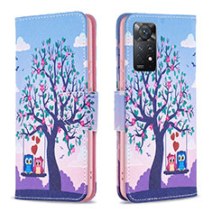 Coque Portefeuille Motif Fantaisie Livre Cuir Etui Clapet B03F pour Xiaomi Redmi Note 11 Pro 5G Violet Clair