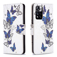 Coque Portefeuille Motif Fantaisie Livre Cuir Etui Clapet B03F pour Xiaomi Redmi Note 11 Pro+ Plus 5G Bleu