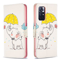 Coque Portefeuille Motif Fantaisie Livre Cuir Etui Clapet B03F pour Xiaomi Redmi Note 11T 5G Jaune