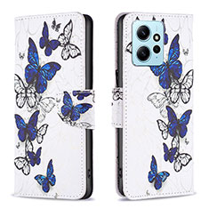 Coque Portefeuille Motif Fantaisie Livre Cuir Etui Clapet B03F pour Xiaomi Redmi Note 12 4G Bleu