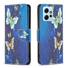 Coque Portefeuille Motif Fantaisie Livre Cuir Etui Clapet B03F pour Xiaomi Redmi Note 12 4G Bleu Ciel