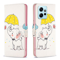 Coque Portefeuille Motif Fantaisie Livre Cuir Etui Clapet B03F pour Xiaomi Redmi Note 12 4G Jaune