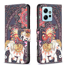 Coque Portefeuille Motif Fantaisie Livre Cuir Etui Clapet B03F pour Xiaomi Redmi Note 12 4G Marron