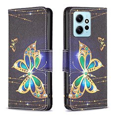 Coque Portefeuille Motif Fantaisie Livre Cuir Etui Clapet B03F pour Xiaomi Redmi Note 12 4G Noir