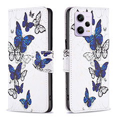 Coque Portefeuille Motif Fantaisie Livre Cuir Etui Clapet B03F pour Xiaomi Redmi Note 12 Explorer Bleu