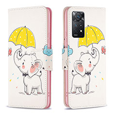 Coque Portefeuille Motif Fantaisie Livre Cuir Etui Clapet B03F pour Xiaomi Redmi Note 12 Pro 4G Jaune