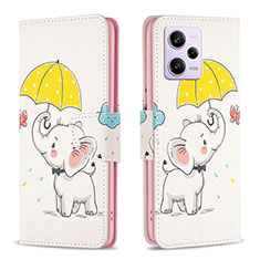 Coque Portefeuille Motif Fantaisie Livre Cuir Etui Clapet B03F pour Xiaomi Redmi Note 12 Pro 5G Jaune