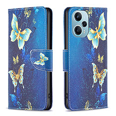 Coque Portefeuille Motif Fantaisie Livre Cuir Etui Clapet B03F pour Xiaomi Redmi Note 12 Turbo 5G Bleu Ciel