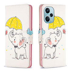 Coque Portefeuille Motif Fantaisie Livre Cuir Etui Clapet B03F pour Xiaomi Redmi Note 12 Turbo 5G Jaune