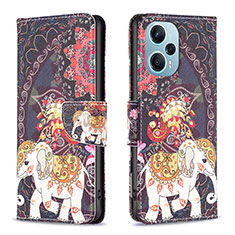 Coque Portefeuille Motif Fantaisie Livre Cuir Etui Clapet B03F pour Xiaomi Redmi Note 12 Turbo 5G Marron