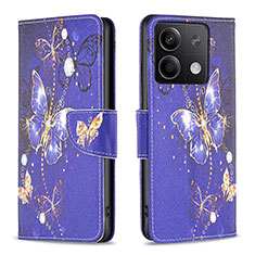 Coque Portefeuille Motif Fantaisie Livre Cuir Etui Clapet B03F pour Xiaomi Redmi Note 13 5G Bleu Royal