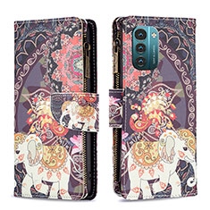 Coque Portefeuille Motif Fantaisie Livre Cuir Etui Clapet B04F pour Nokia G11 Marron