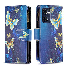 Coque Portefeuille Motif Fantaisie Livre Cuir Etui Clapet B04F pour OnePlus Nord CE 2 5G Bleu