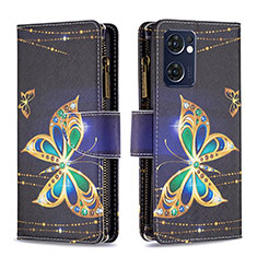 Coque Portefeuille Motif Fantaisie Livre Cuir Etui Clapet B04F pour OnePlus Nord CE 2 5G Noir