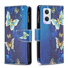 Coque Portefeuille Motif Fantaisie Livre Cuir Etui Clapet B04F pour OnePlus Nord N20 5G Bleu