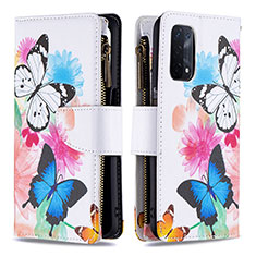 Coque Portefeuille Motif Fantaisie Livre Cuir Etui Clapet B04F pour Oppo A74 5G Colorful