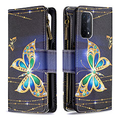 Coque Portefeuille Motif Fantaisie Livre Cuir Etui Clapet B04F pour Oppo A93 5G Noir