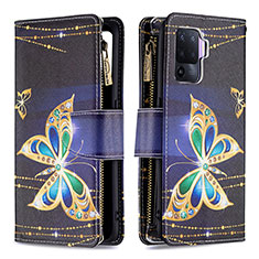 Coque Portefeuille Motif Fantaisie Livre Cuir Etui Clapet B04F pour Oppo A94 4G Noir